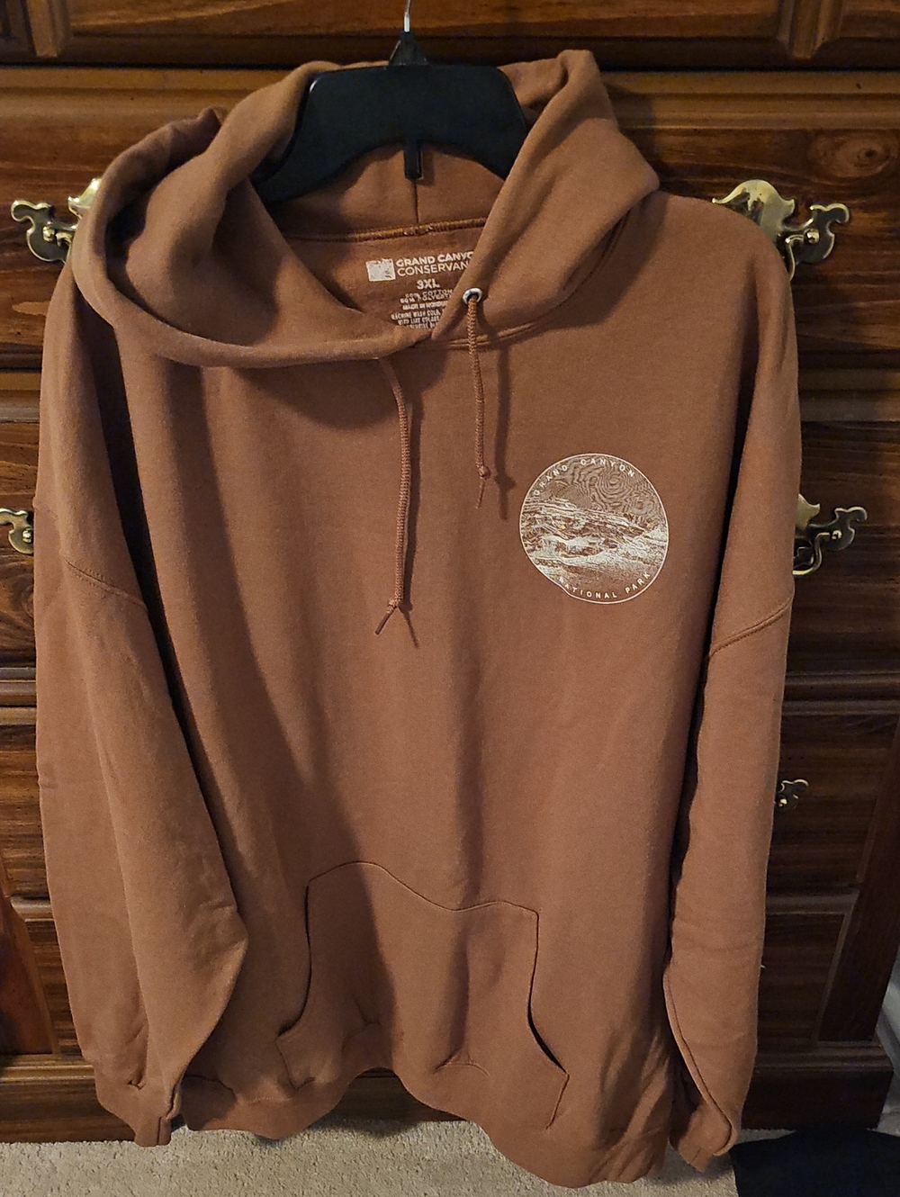 Men's Brown Hooded Sweatshirt with Front Pocket
